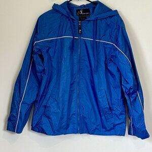 i5 Apparel Hooded Blue Jacket Windbreaker - Size Medium